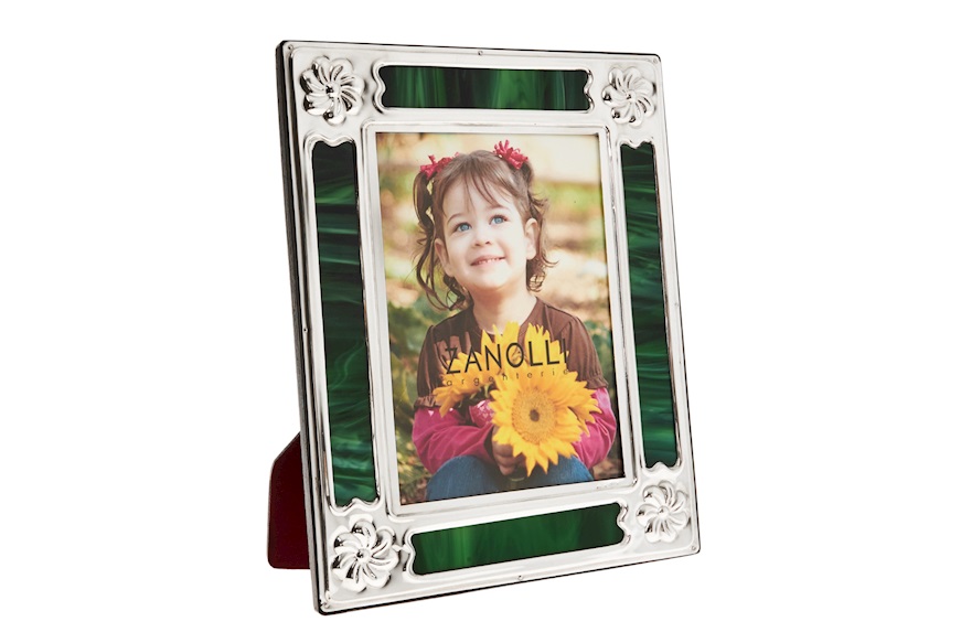 Picture Frame silver and green malachite Selezione Zanolli