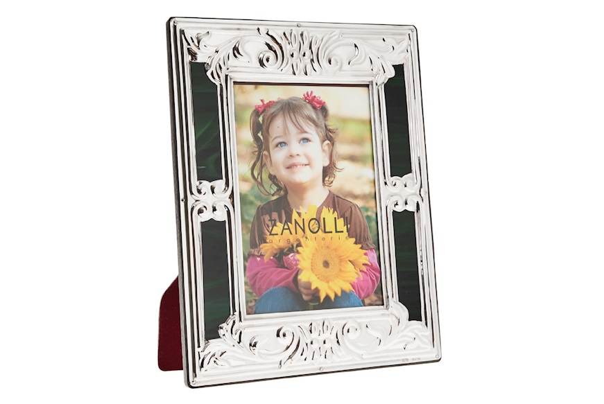 Picture Frame silver and green malachite Selezione Zanolli