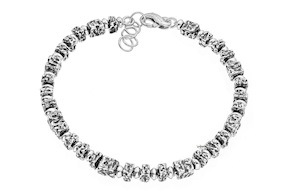 Bracciale uomo Soul Man argento con cubi asimmetrici martellati Selezione Zanolli
