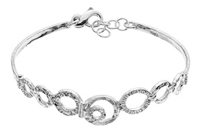 Bracciale Clio argento con cerchi centrali martellati Selezione Zanolli