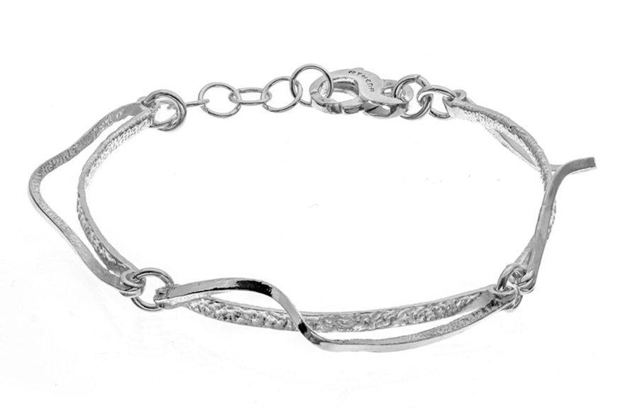 Bracciale Dyane argento sagomato liscio e martellato Selezione Zanolli