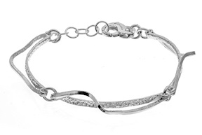 Bracciale Dyane argento sagomato liscio e martellato Selezione Zanolli