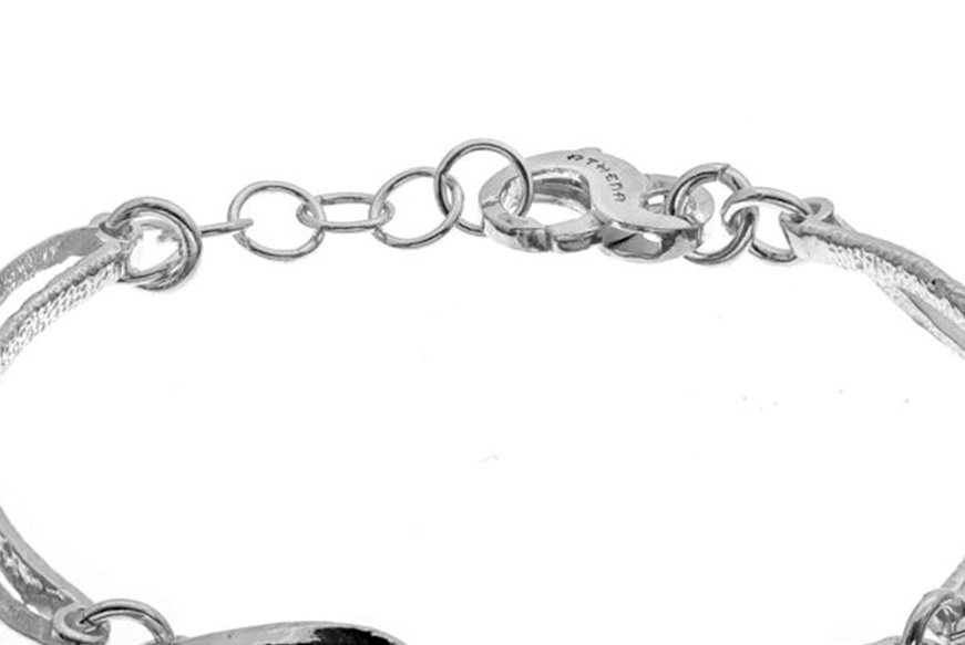 Bracciale Dyane argento sagomato liscio e martellato Selezione Zanolli