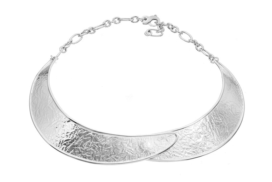 Collana Alba argento martellato con mezzelune rigide Selezione Zanolli