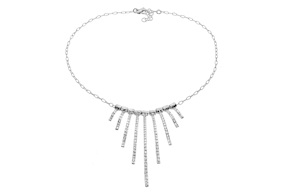 Collana Samantha argento con barrette centrali martellate degradè Selezione Zanolli