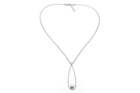Collana Giulia argento pendente goccia con perla Selezione Zanolli