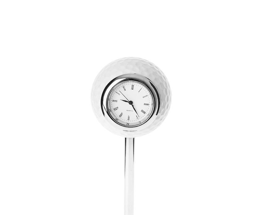 Table Clock Golf Ball silver Selezione Zanolli