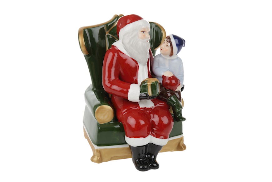 Idea regalo Natale Babbo Natale in poltrona Christmas Toys porcellana Villeroy & Boch
