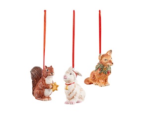 Christmas decoration Nostalgic Ornaments porcelain 3 pieces Forest Animals Villeroy & Boch