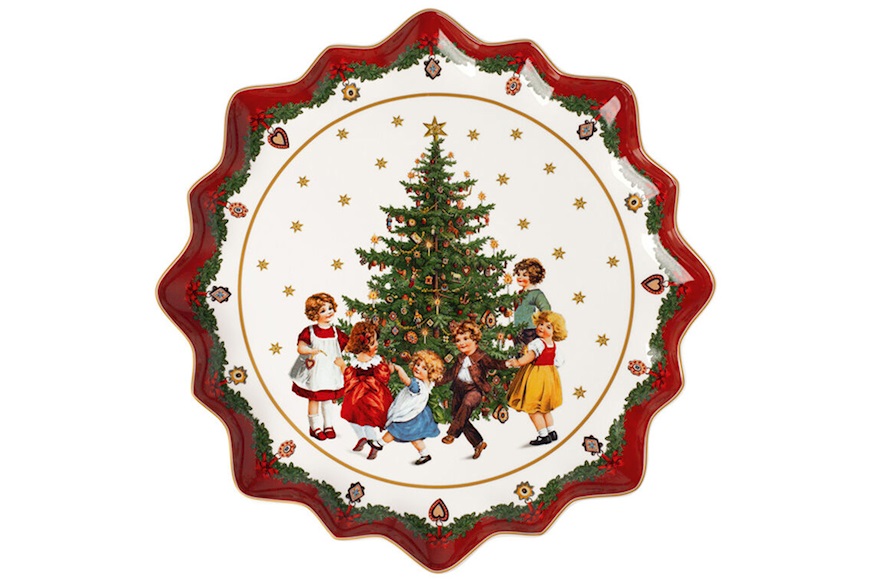 Idea regalo Natale Piatto pasticcini Toy's Fantasy porcellana fondo Villeroy & Boch