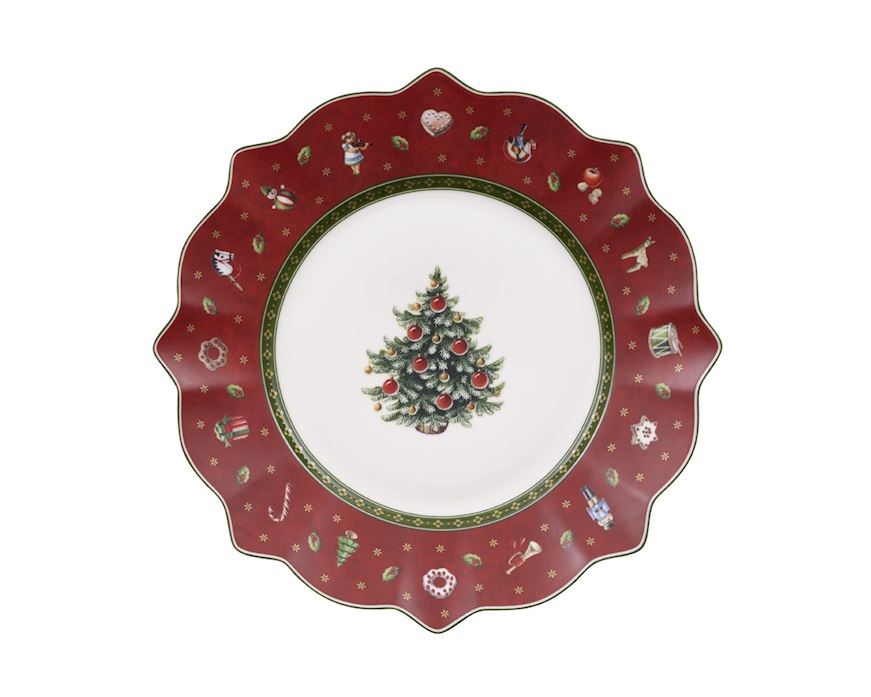 Idea regalo Natale Piatto dessert Toy's Delight porcellana rosso Villeroy & Boch