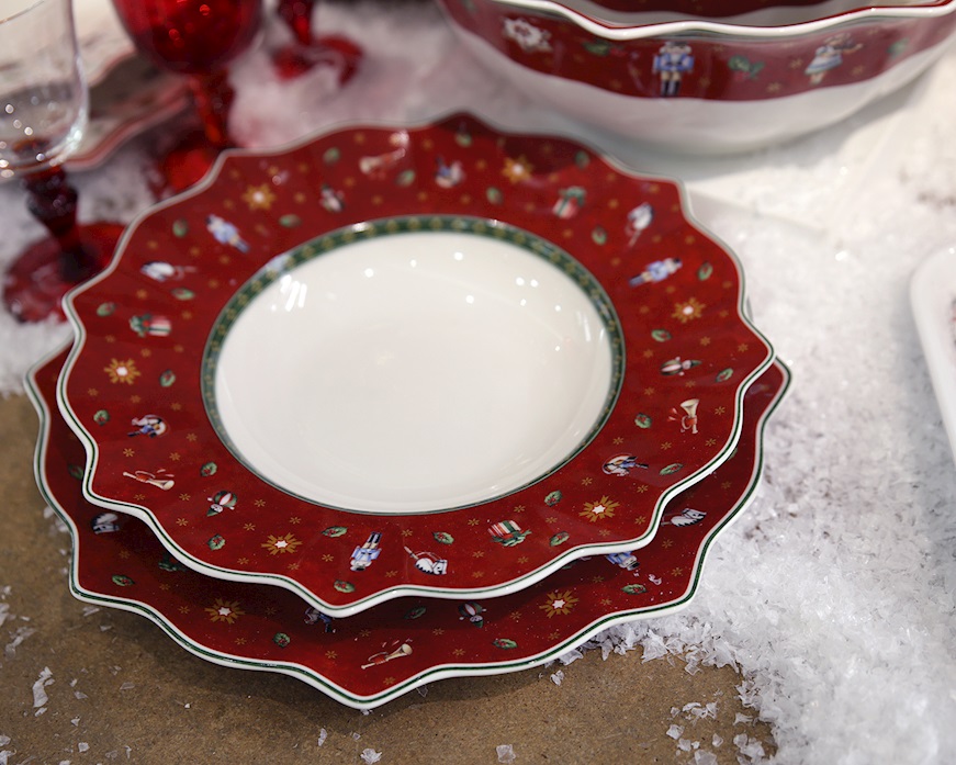 Idea regalo Natale Piatto fondo Toy's Delight porcellana rosso Villeroy & Boch