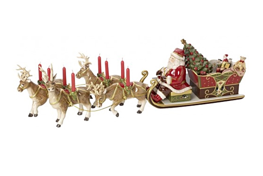 Idea regalo Natale Babbo Natale sulla slitta Christmas Toys Memory porcellana con carillon Villeroy & Boch