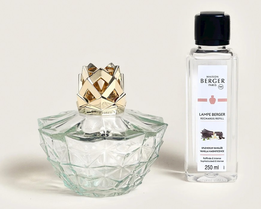 Cofanetto lampada catalitica Kali Trasparente con profumo 250 ml Splendeur Vanille Maison Berger Paris