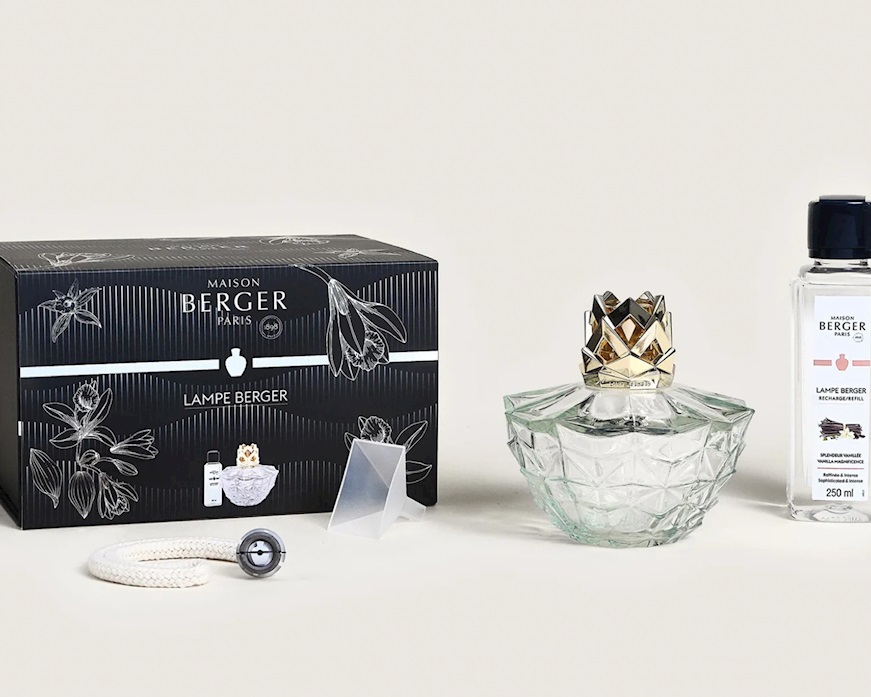 Cofanetto lampada catalitica Kali Trasparente con profumo 250 ml Splendeur Vanille Maison Berger Paris
