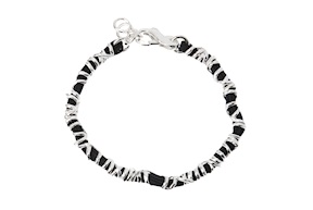 Bracciale Uomo Soul Man argento e tessuto nero Selezione Zanolli