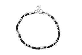 Bracciale Uomo Soul Man argento e cordino nero Selezione Zanolli