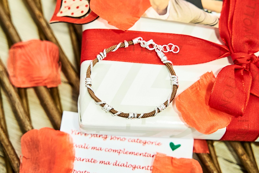 Bracciale Uomo Soul Man argento e cordino marrone Selezione Zanolli