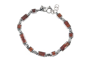 Bracciale uomo Soul Man argento brunito e agata rossa Selezione Zanolli