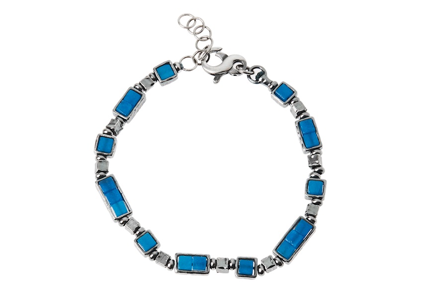 Bracciale Uomo Soul Man argento brunito e sodalite Selezione Zanolli