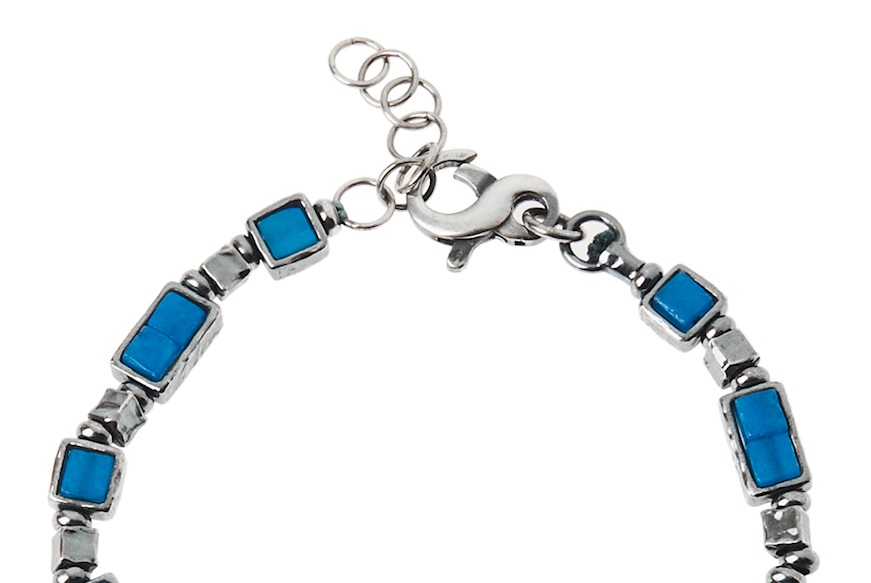 Bracciale Uomo Soul Man argento brunito e sodalite Selezione Zanolli