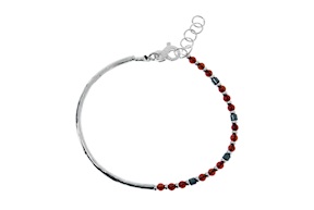 Bracciale Uomo Soul Man argento brunito con agata rossa e ematite Selezione Zanolli