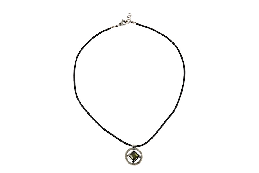 Collana Uomo Soul Man argento brunito con pendente in labradorite Selezione Zanolli
