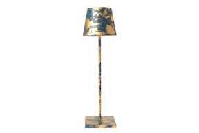 Lampada da tavolo Poldina Pro Blu Avio Foglia d'oro Zafferano