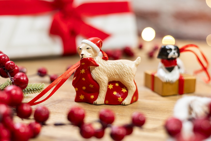 Idea regalo Natale Addobbi di Natale Nostalgic Ornaments porcellana Cani 3 pezzi Villeroy & Boch