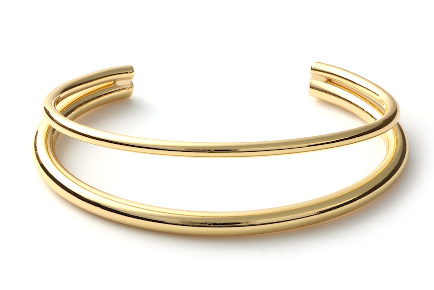Bracciale rigido Line in bronzo dorato Unoaerre