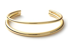 Bracciale rigido Line in bronzo dorato Unoaerre