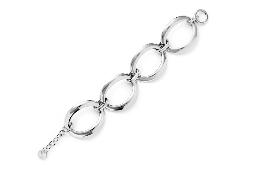 Bracciale Bold argento catena ovali sagomati Unoaerre