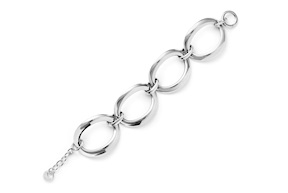 Bracciale Bold argento catena ovali sagomati Unoaerre