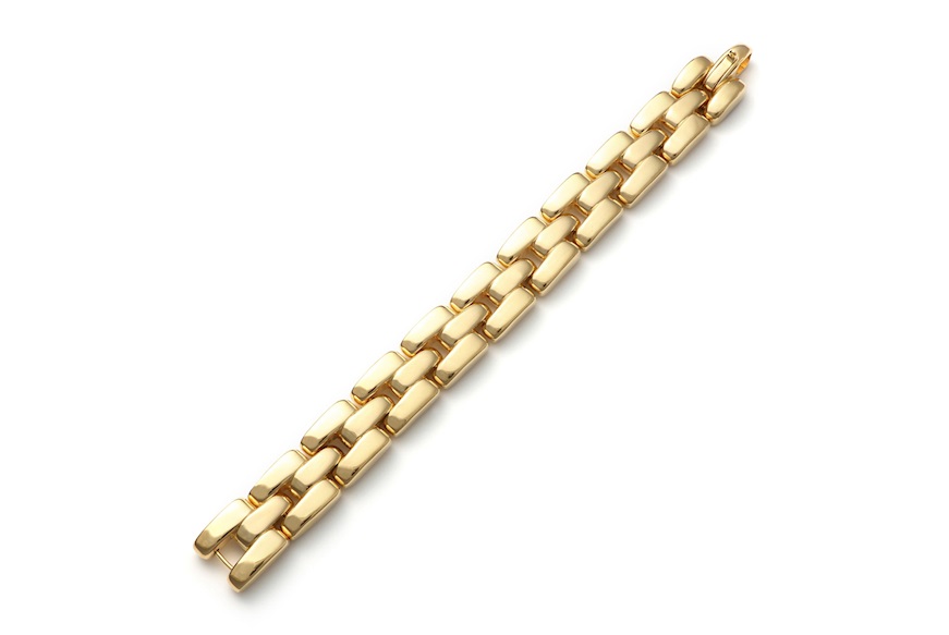 Bracciale Bold argento dorato con maglia quadrata Unoaerre