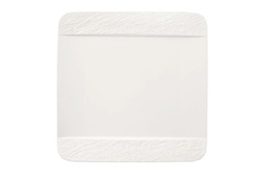 Square flate plate Manufacture Rock porcelain white Villeroy & Boch