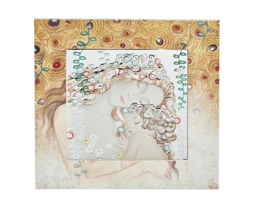 Quadro Le tre erà di Klimt argento pvd Selezione Zanolli