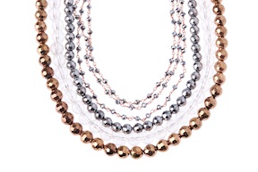 Collana argento rosè con ematite e cristallo di rocca Luisa della Salda