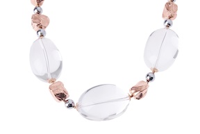 Collana argento rosè con ematite e cristallo di rocca Luisa della Salda