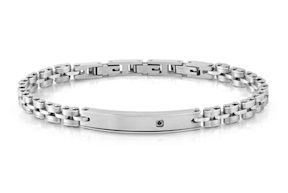 Bracciale Strong acciaio con diamante nero Nomination