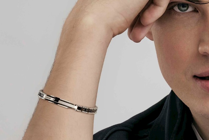 Bracciale Strong acciaio con diamanti neri Nomination