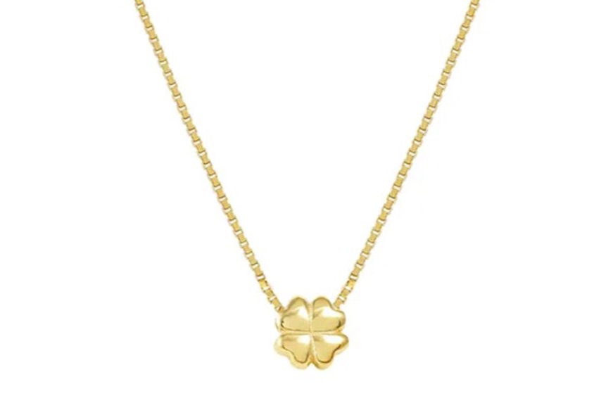 Collana Armonica argento dorato quadrifoglio Nomination