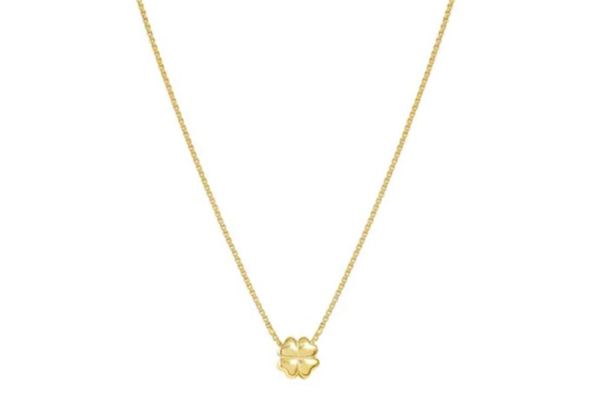 Collana Armonica argento dorato quadrifoglio Nomination