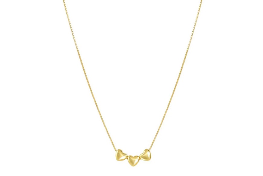 Collana Armonica argento dorato cuori Nomination