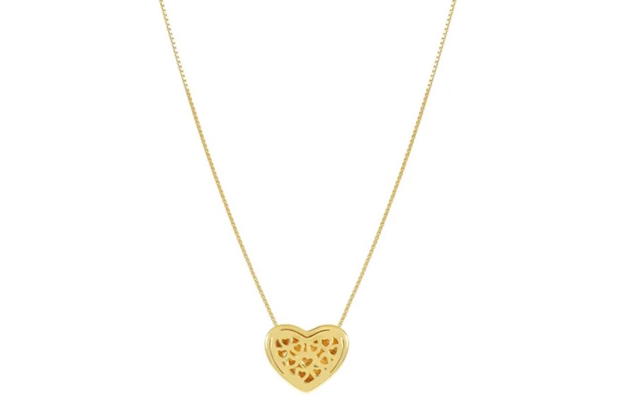 Collana Armonica argento dorato cuore grande Nomination