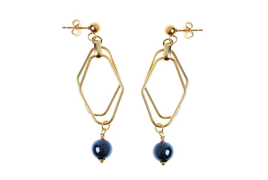 Earrings Hope gold and black Antica Murrina