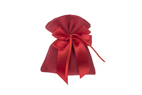 Favor Jordan Almond red bag and red bow Selezione Zanolli