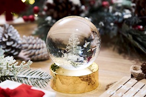 Sfera di cristallo Albero con incisione laser 3D e base in oro lucido Selezione Zanolli