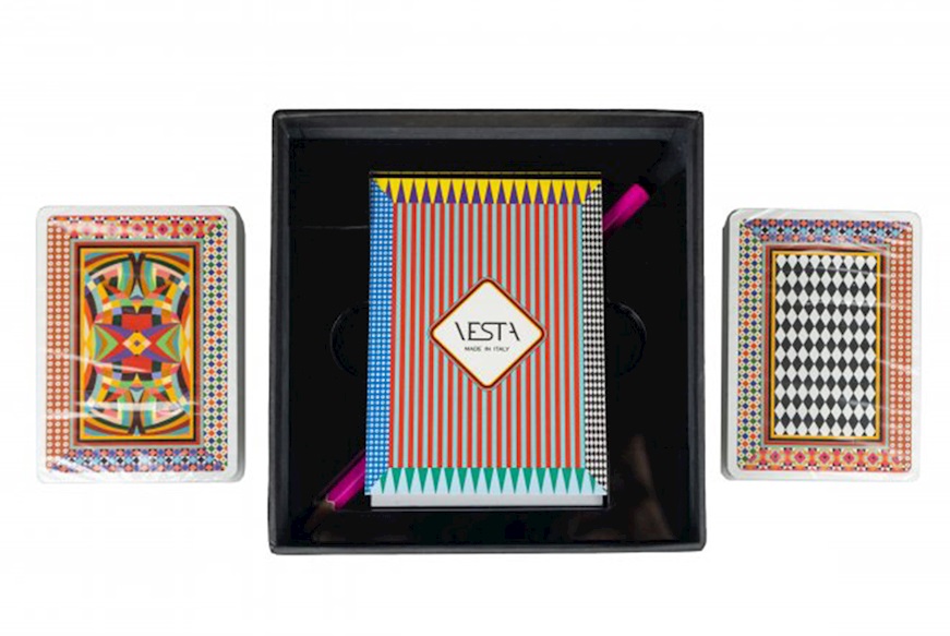 Set carte da gioco con block notes e matita Vesta