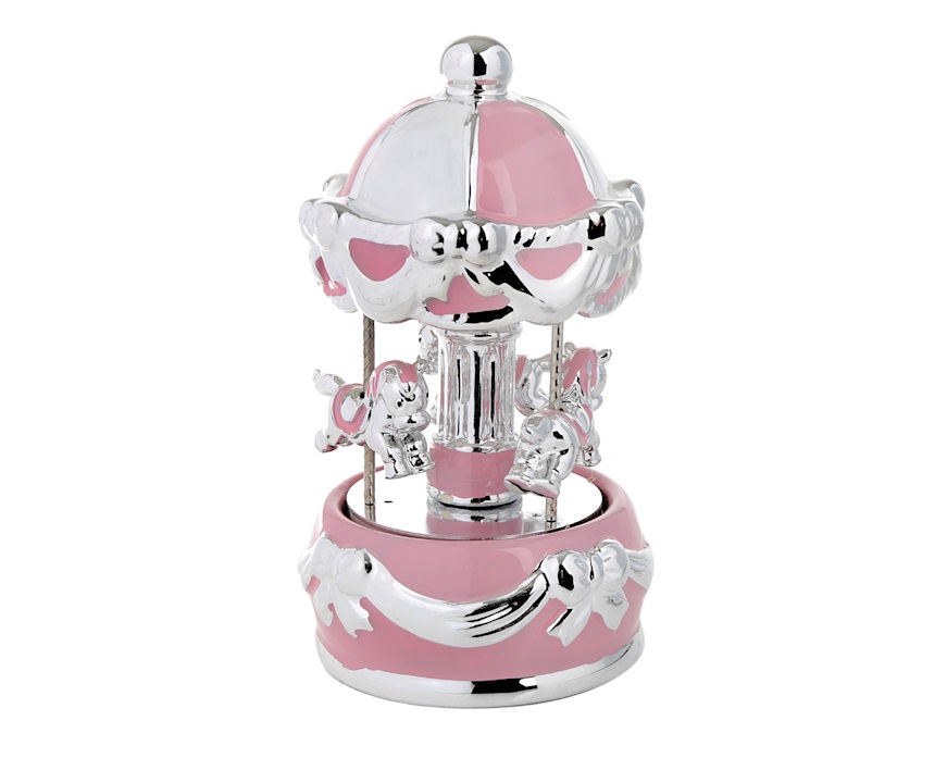 Music box Horses carousel pink Selezione Zanolli