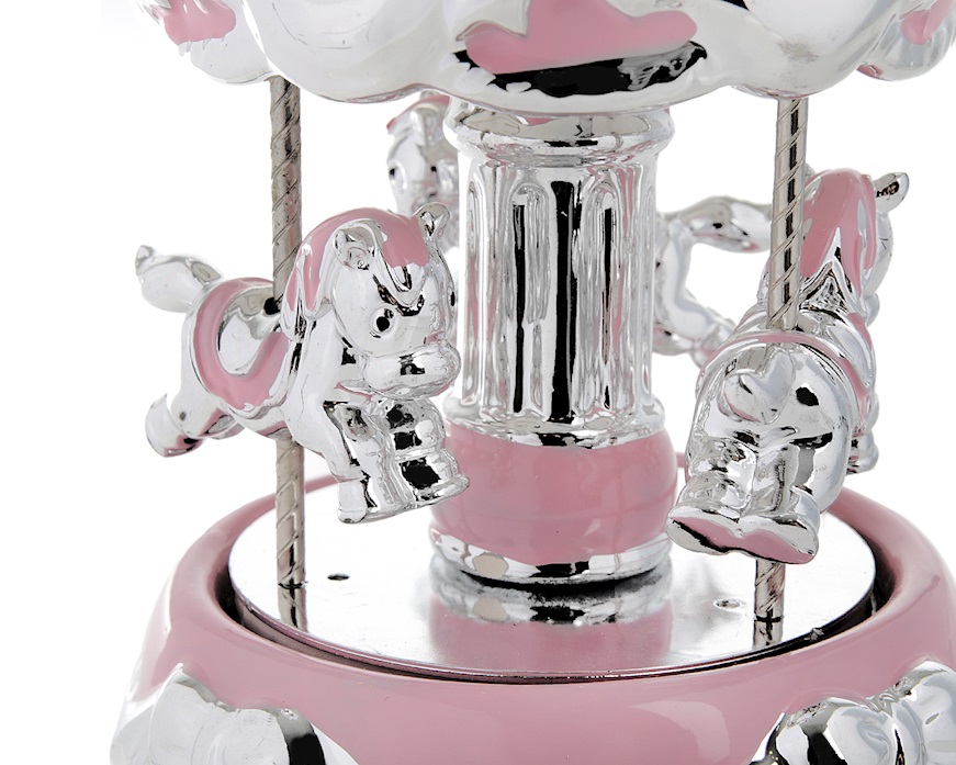 Music box Horses carousel pink Selezione Zanolli